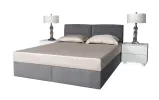 Двуспальная кровать Дакота серая 160x200 с подъемным механизмом и матрасом, ткань категории 1 - фото 1