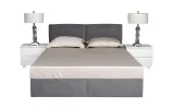 Двуспальная кровать Дакота серая 160x200 с подъемным механизмом и матрасом, ткань категории 1 - фото 2