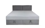 Двуспальная кровать Дакота серая 160x200 с подъемным механизмом и матрасом, ткань категории 1 - фото 4