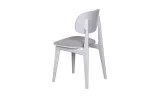 Стул Крис белый массив дерева 490x420x820 ткань бежевая - фото 4