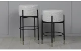 Стул Стамбул табурет полубарный металл 400x400x650 ткань - фото 2