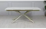 Prestol Стол Рим обеденный раскладной 1800/2600x900x750 белый глянец, ноги шампань - фото 6
