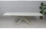 Prestol Стол Рим обеденный раскладной 1800/2600x900x750 белый глянец, ноги шампань - фото 10