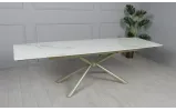 Prestol Стол Рим обеденный раскладной 1800/2600x900x750 белый глянец, ноги шампань - фото 9