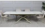 Prestol Стол Рим обеденный раскладной 1800/2600x900x750 белый глянец, ноги шампань - фото 32