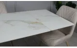 Prestol Стол Рим обеденный раскладной 1800/2600x900x750 белый глянец, ноги шампань - фото 34