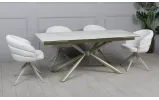 Prestol Стол Рим обеденный раскладной 1800/2600x900x750 белый глянец, ноги шампань - фото 37