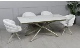 Prestol Стол Рим обеденный раскладной 1800/2600x900x750 белый глянец, ноги шампань - фото 38