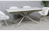 Prestol Стол Рим обеденный раскладной 1800/2600x900x750 белый глянец, ноги шампань - фото 39