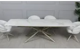 Prestol Стол Рим обеденный раскладной 1800/2600x900x750 белый глянец, ноги шампань - фото 42