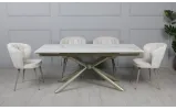 Prestol Стол Рим обеденный раскладной 1800/2600x900x750 белый глянец, ноги шампань - фото 43