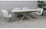 Prestol Стол Рим обеденный раскладной 1800/2600x900x750 белый глянец, ноги шампань - фото 45