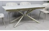 Prestol Стол Рим обеденный раскладной 1800/2600x900x750 белый глянец, ноги шампань - фото 47