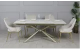 Prestol Стол Рим обеденный раскладной 1800/2600x900x750 белый глянец, ноги шампань - фото 16