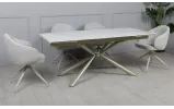 Prestol Стол Рим обеденный раскладной 1800/2600x900x750 белый глянец, ноги шампань - фото 51