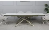Prestol Стол Рим обеденный раскладной 1800/2600x900x750 белый глянец, ноги шампань - фото 55