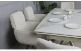 Prestol Стол Рим обеденный раскладной 1800/2600x900x750 белый глянец, ноги шампань - фото 20