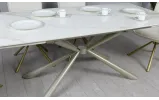 Prestol Стол Рим обеденный раскладной 1800/2600x900x750 белый глянец, ноги шампань - фото 22