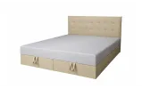 Двуспальная кровать Мелисса бежевая 160x200 с подъемным механизмом и матрасом, ткань категории 1 - фото 1