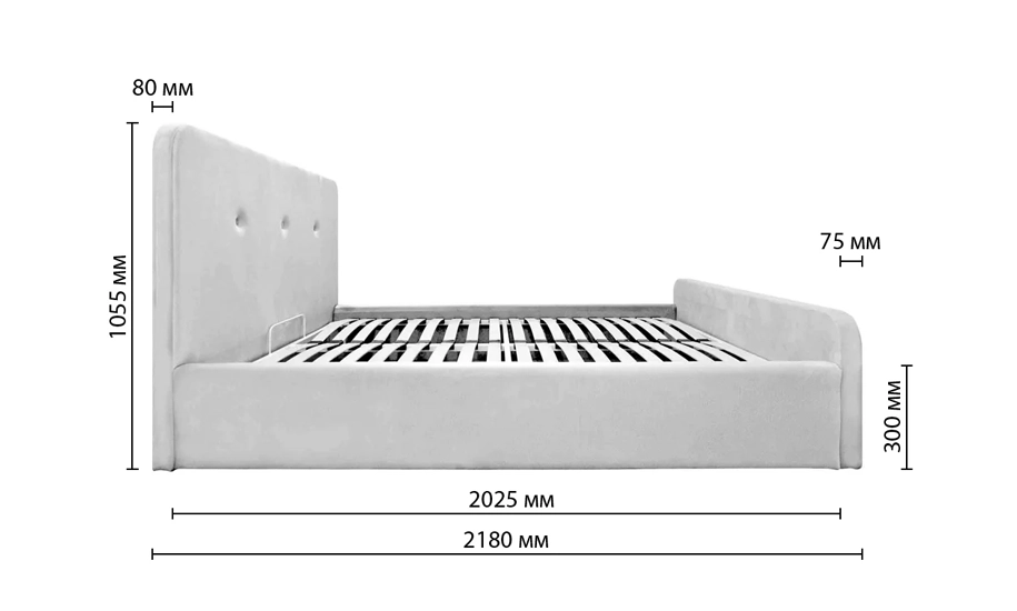 Двуспальная кровать Мишель 160x200 с подъемным механизмом Комфорт Ноэл Оушен - фото 3 Двуспальная кровать Мишель 160x200 с подъемным механизмом Комфорт Ноэл Оушен - фото 3