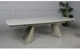 Prestol стіл Кармен обідній розкладний керамічний 1800/2600x900x750 бежевий глянець ноги шампань - фото 9 Prestol стіл Кармен обідній розкладний керамічний 1800/2600x900x750 бежевий глянець ноги шампань - фото 9