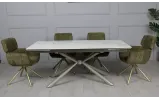 Стілець Артур з обертовим механізмом, метал сидіння тканина 630x590x850 зелений - фото 5