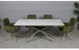 Стілець Артур з обертовим механізмом, метал сидіння тканина 630x590x850 зелений - фото 6