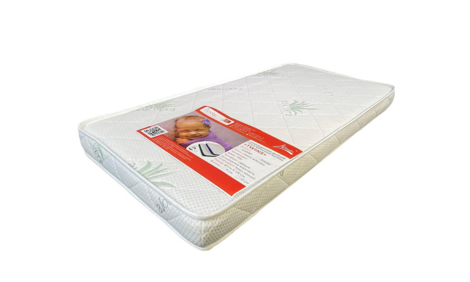 Детский ортопедический матрас Беби / Baby 12 (Алое вера) 60x120 см Белый