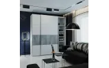 Шафа купе Doros G-Caiser Білий / Білий вставка Бетон 2 ДСП / 4 частини 220х60х240 (42003004) - фото 5