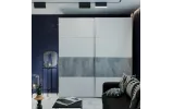 Шафа купе Doros G-Caiser Графіт / Білий вставка Бетон 2 ДСП / 4 частини 220х60х240 (42001013) - фото 1