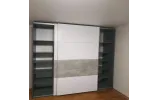 Шафа купе Doros G-Caiser Графіт / Білий вставка Бетон 2 ДСП / 4 частини 220х60х240 (42001013) - фото 4