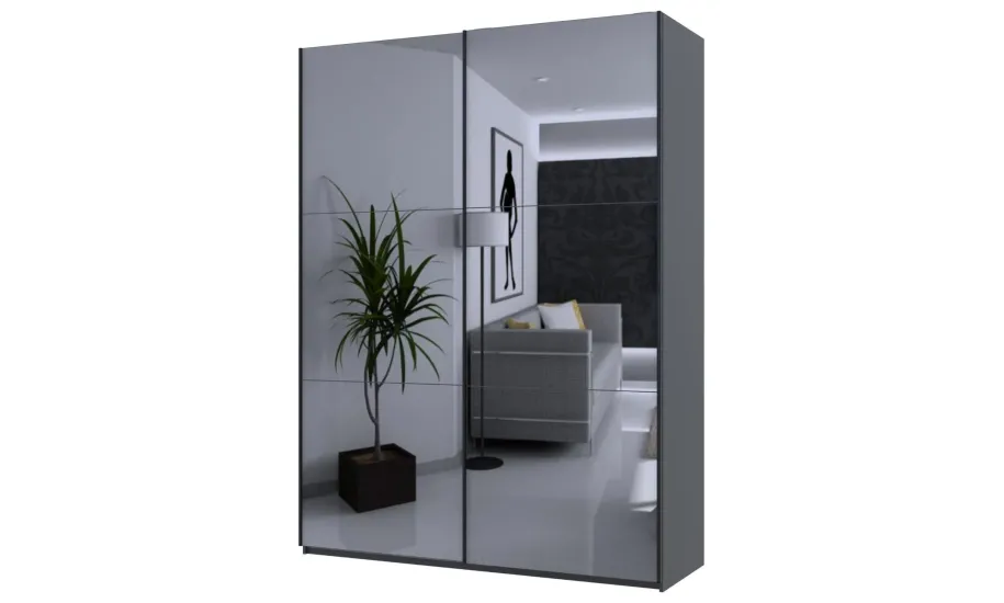 Шафа купе Doros G-Caiser Графіт 2 Дзеркала 180х60х240 (42005012)