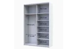 Шафа купе Doros G-Caiser Білий Графіт 1 ДСП / 1 дзеркало / 3 частини 160х60х240 (42005086) - фото 2