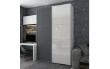 Шафа купе Doros G-Caiser Білий Графіт/Білий 1 ДСП / 1 скло / 3 частини 180х60х240 (42005094) - фото 1