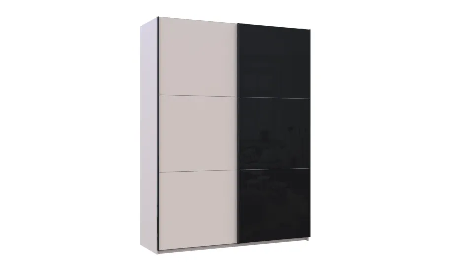 Шафа купе Doros G-Caiser Кашемір/Чорний 1 ДСП/1 скло 3 частини 180х60х240 (42005323) - фото 5 Шафа купе Doros G-Caiser Кашемір/Чорний 1 ДСП/1 скло 3 частини 180х60х240 (42005323) - фото 5