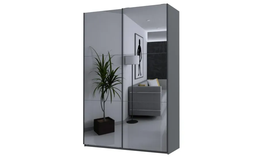 Шафа купе Doros G-Caiser Антрацит 2 Дзеркала / 3 частини 160х60х240 (42005409)