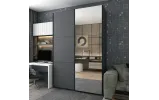 Шафа купе Doros G-Caiser Антрацит/Антрацит 1 ДСП / 1 дзеркало / 3 частини 160х60х240 (42005411) - фото 2