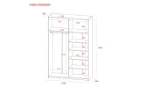 Шафа купе G-Caiser Антрацит/Антрацит 2 ДСП / 3 частини 160х60х240 (42005412) - фото 6