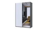 Шафа купе Doros G-Caiser Антрацит/Білий 1 ДСП / 1 дзеркало / 3 частини 160х60х240 (42005415) - фото 1