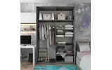 Шафа купе Doros G-Caiser Антрацит/Білий 1 ДСП / 1 дзеркало / 3 частини 160х60х240 (42005415) - фото 5