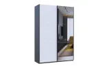 Шафа купе Doros G-Caiser Антрацит/Білий 1 ДСП / 1 дзеркало / 3 частини 160х60х240 (42005415) - фото 6