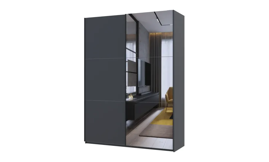 Шафа купе Doros G-Caiser Антрацит/Антрацит 1 ДСП / 1 дзеркало 180х60х240 (42005866) Шафа купе Doros G-Caiser Антрацит/Антрацит 1 ДСП / 1 дзеркало 180х60х240 (42005866)