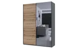 Шафа купе Doros G-Caiser Антрацит/Дуб Евок 1 ДСП / 1 дзеркало 180х60х240 (42005868) - фото 1