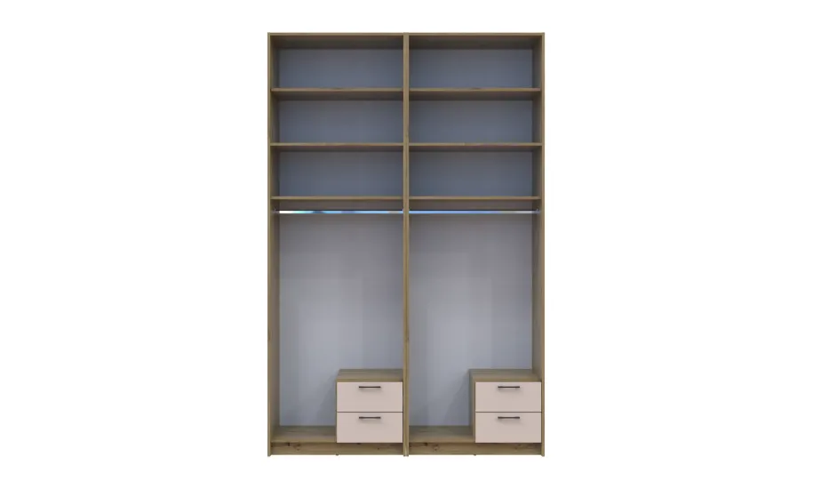 Шафа для одягу та високою антресолею Doros Ронді Дуб Артізан/Кашемір 2+2 ДСП 164х52х260 (42005676) - фото 5 Шафа для одягу та високою антресолею Doros Ронді Дуб Артізан/Кашемір 2+2 ДСП 164х52х260 (42005676) - фото 5