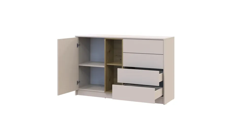 Комод Doros Дейл Кашемір/Дуб Артізан 1Д4Ш 135х41х85 (41516350) Комод Doros Дейл Кашемір/Дуб Артізан 1Д4Ш 135х41х85 (41516350)