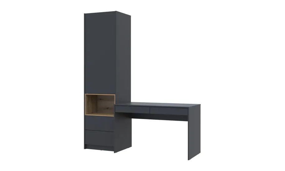 Комплект меблів пенал та стіл Doros Дейл Антрацит/Дуб Евок 180х60х220 (42005568) Комплект меблів пенал та стіл Doros Дейл Антрацит/Дуб Евок 180х60х220 (42005568)