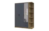 Шафа для одягу з дзеркалом та етажеркою Doros Ронді Дуб Артізан/Графіт 3 ДСП 146х52х195 (42005988) - фото 2 Шафа для одягу з дзеркалом та етажеркою Doros Ронді Дуб Артізан/Графіт 3 ДСП 146х52х195 (42005988) - фото 2