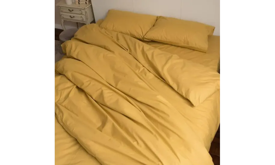 Постільна білизна з ранфорсу сімейний 150-215 см (2шт) 70-70 2шт гірчичний