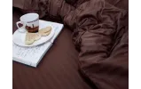 Постільна білизна з страйп-сатину сімейний 150-215 см (2шт) 70-70 2шт з резинкою коричневий - фото 2